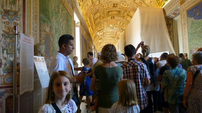 Me at the crowded Vatican Museum