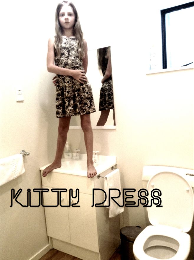 Kitty dress-bathroom